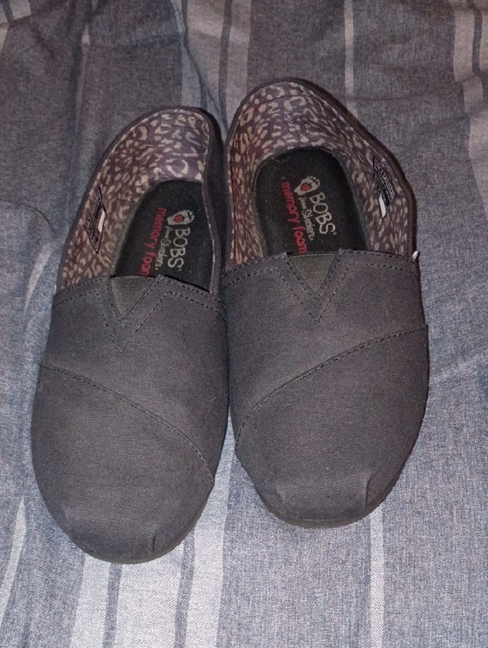 Skechers BOBS Black Slip-On Canvas Shoe